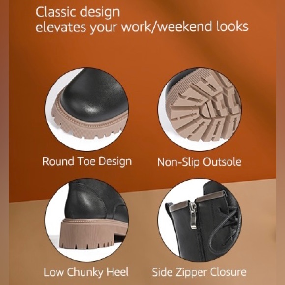 Chunky Lug Combat Boots - Picture 4 of 14